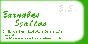 barnabas szollas business card